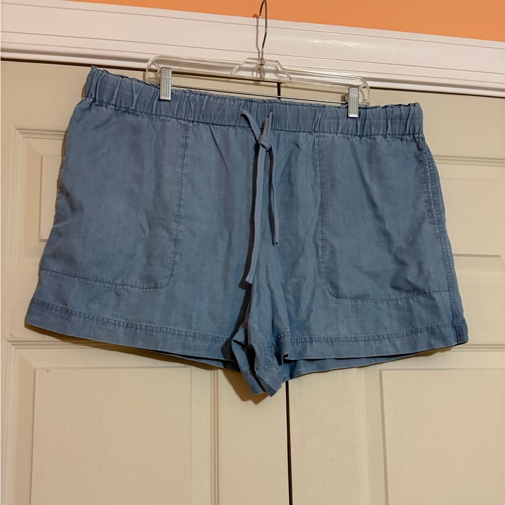 Hilary Radley Lightweight Pull On Tencel Shorts Blue Sz XXL NWT